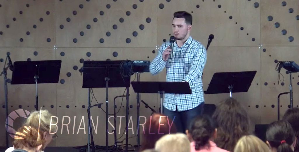 Photo of Brian Starley preaching at Voice of the Prophets