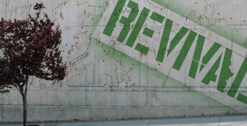 photograph of graffiti that says the word "revival"